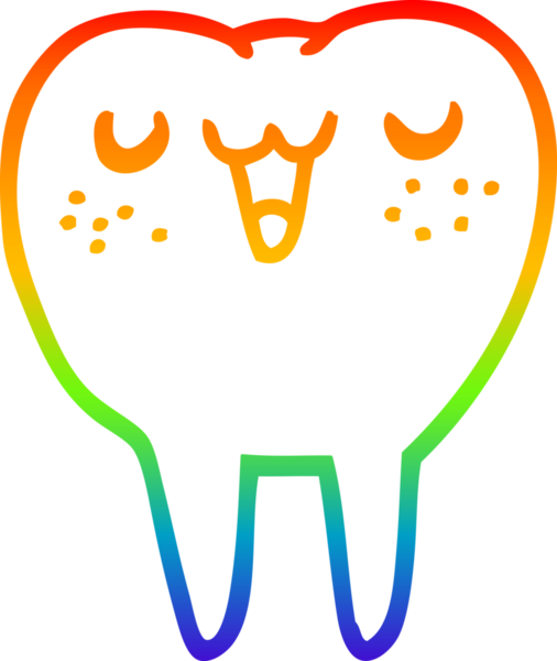 Bir insan tarafından çizilen çizgi film dişinin gradyan çizimi.