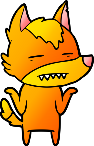 Bir insan tarafından çizilmiş tilki çizgi film karakteri