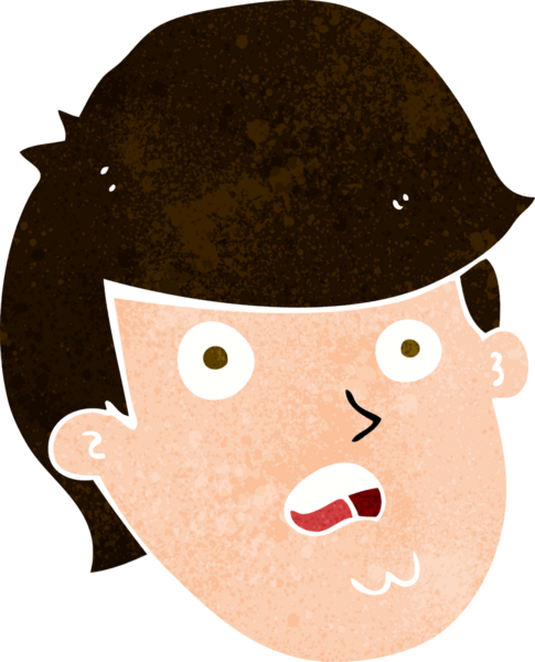 Bir insan tarafından çizilmiş koca çeneli çizgi film adamı.