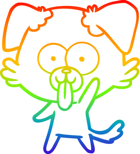 Bir insan tarafından çizilmiş dilli çizgi film köpeğinin çizimi.