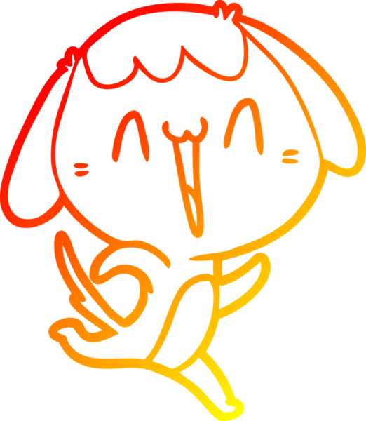 Bir insan tarafından çizilmiş sevimli bir köpeğin sıcak çizgi çizgisi.