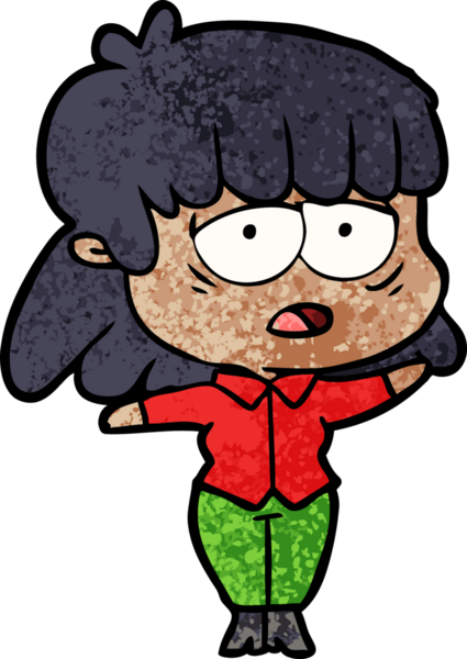 Bir insan tarafından çizilmiş yorgun bir kadın.