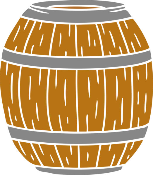 Bir insan tarafından çizilmiş ahşap bir fıçının karalaması.