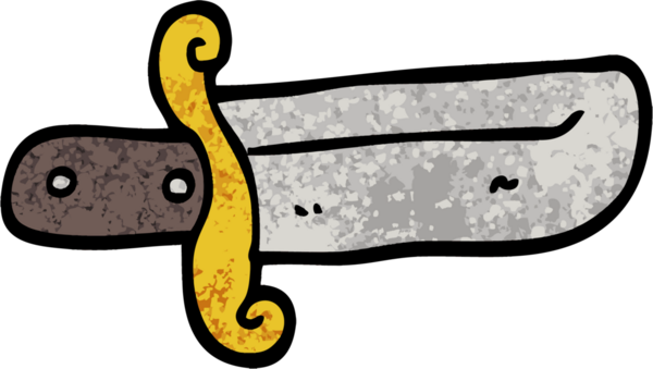 grunge desenli çizim çizgi film küçük hançer bir insan tarafından çizildi