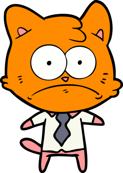 Bir insan tarafından çizilmiş sinirli iş kedisi.