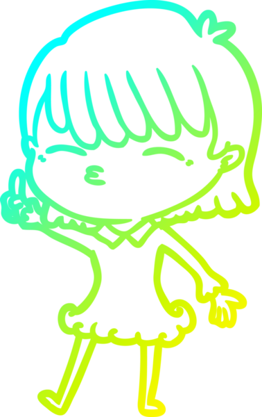 Bir insan tarafından çizilmiş bir karikatür kadın çizimi.