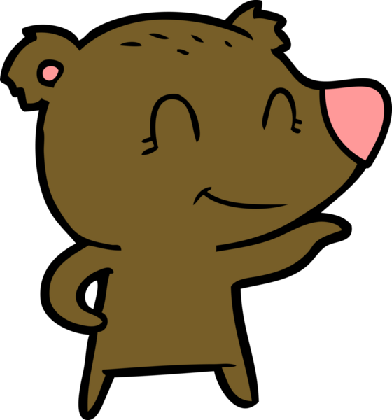 Bir insan tarafından çizilmiş dost canlısı ayı çizgi filmi.