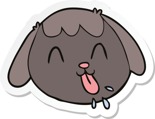 Bir insan tarafından çizilmiş bir köpek suratının çıkartması.