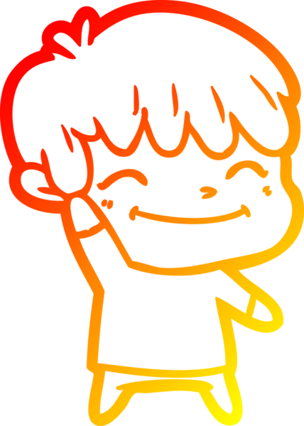 Bir insan tarafından çizilmiş mutlu çizgi film çocuğu çizimi.