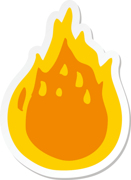 Bir insan tarafından çizilmiş karikatür ateşinin çıkartması.