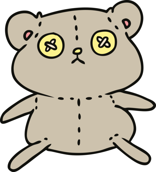 Bir insan tarafından çizilmiş, el yazısıyla çizilmiş şirin bir oyuncak ayı.