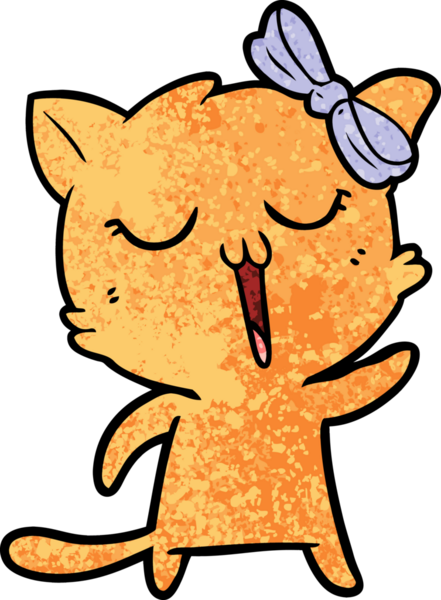 Bir insan tarafından çizilmiş çizgi film kedisi.