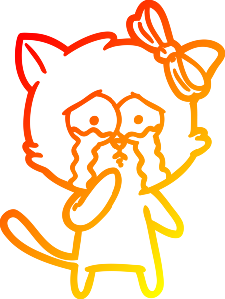 Bir insan tarafından çizilmiş çizgi film kedisinin sıcak çizgi çizimi