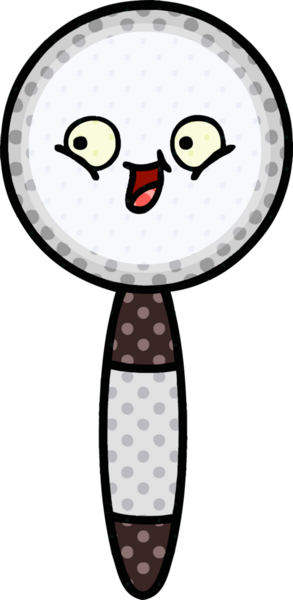 Bir insan tarafından çizilmiş bir büyüteçin çizgi roman tarzı karikatürü