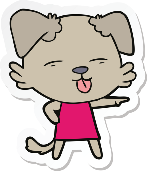 Bir insan tarafından çizilmiş bir köpeğin çıkartması.