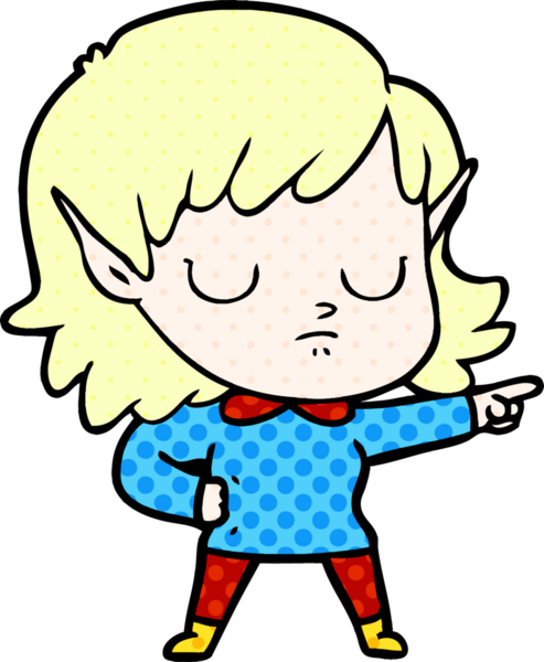 Bir insan tarafından çizilmiş bir elf kızı.