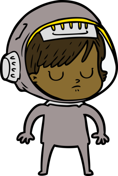 Bir insan tarafından çizilmiş astronot kadın.