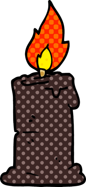 Bir insan tarafından çizilmiş karalama yanan mum.