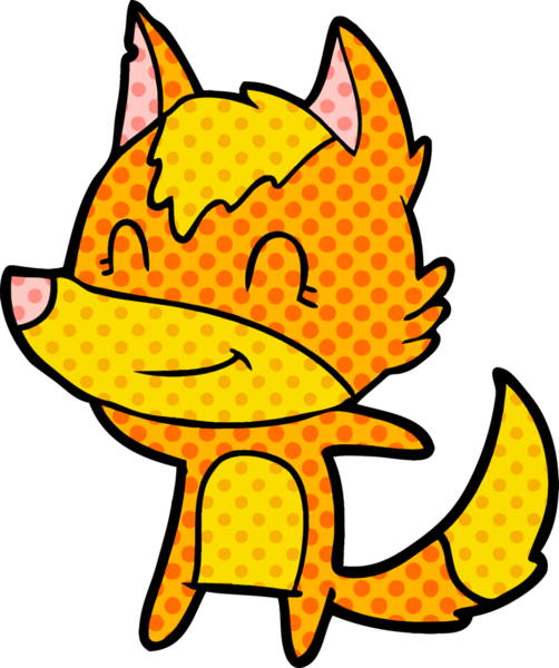 Bir insan tarafından çizilmiş tilki çizgi film karakteri