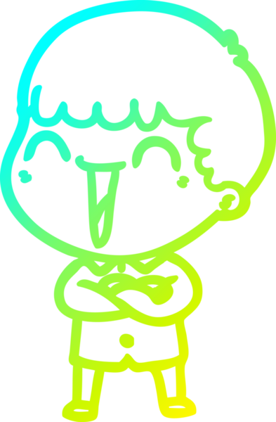 Bir insan tarafından çizilmiş mutlu bir adamın soğuk çizgi çizimi.