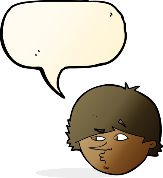 bir insan tarafından çizilmiş konuşma balonu olan şüpheli bir adam.