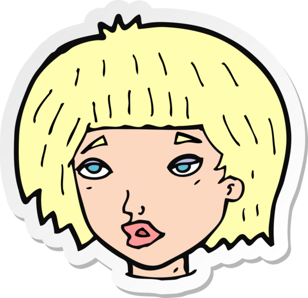 Bir insan tarafından çizilmiş karikatür çıkartması.