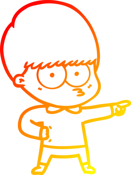 Bir insan tarafından çizilmiş gergin bir çizgi film çocuğunun sıcak çizgi çizimi