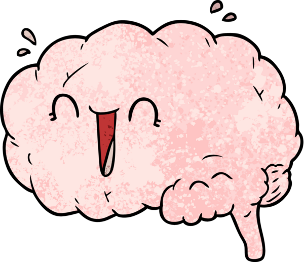 Bir insan tarafından çizilmiş çizgi film beyni.