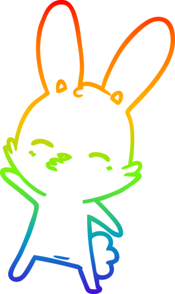 gökkuşağı gradyan çizimi bir insan tarafından çizilmiş meraklı tavşan çizgi filmi