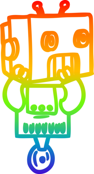 gökkuşağı gradyan çizgisi bir insan tarafından çizilmiş robot çizgi