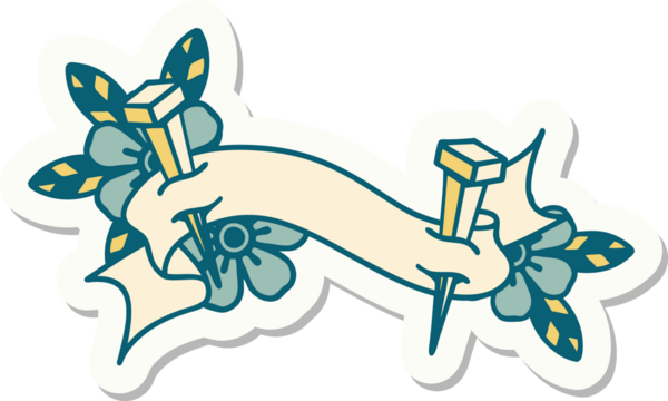 Bir insan tarafından çizilmiş demir çivi amblemli dövme stili.