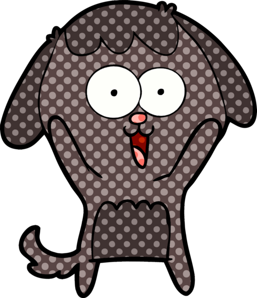 Bir insan tarafından çizilmiş şirin bir çizgi film köpeği.