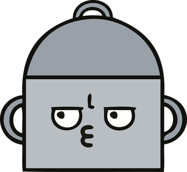 Bir insan tarafından çizilmiş güzel bir yemek tenceresi karikatürü.