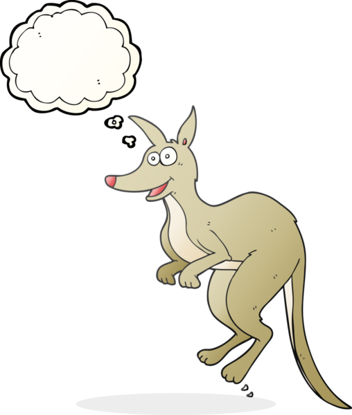 Bir insan tarafından çizilmiş serbest çizim balon karikatür kanguru