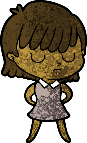 Bir insan tarafından çizilmiş karikatür kadın.