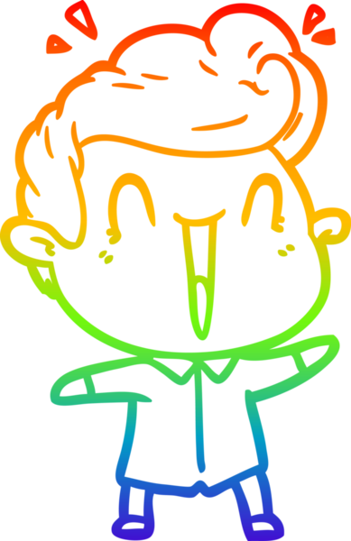 Gökkuşağı gradyanı çizimi bir insan tarafından çizilmiş heyecanlı bir çizgi film