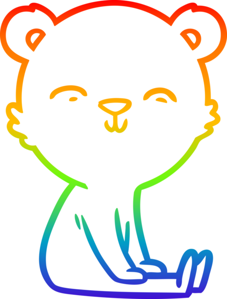 Mutlu bir kutup ayısının çizdiği gökkuşağı gradyanı bir insan tarafından çizilmiş.