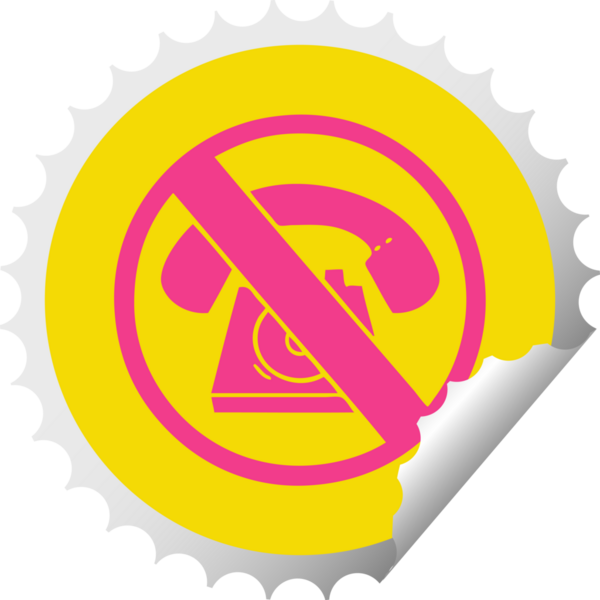 Telefonsuz bir insan tarafından çizilmiş dairesel kabuk soyma etiketi.