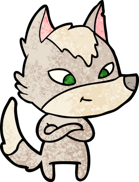 Bir insan tarafından çizilmiş dost canlısı bir kurt.