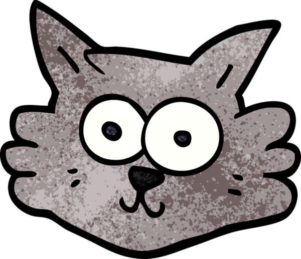 Bir insan tarafından çizilmiş karalama kedi yüzü.