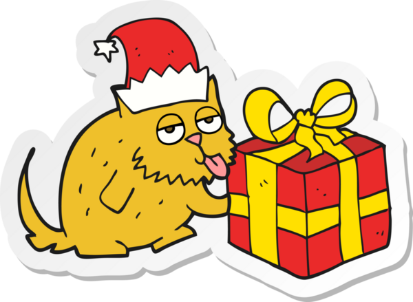 Bir insan tarafından çizilmiş bir çizgi film kedisinin çıkartması.