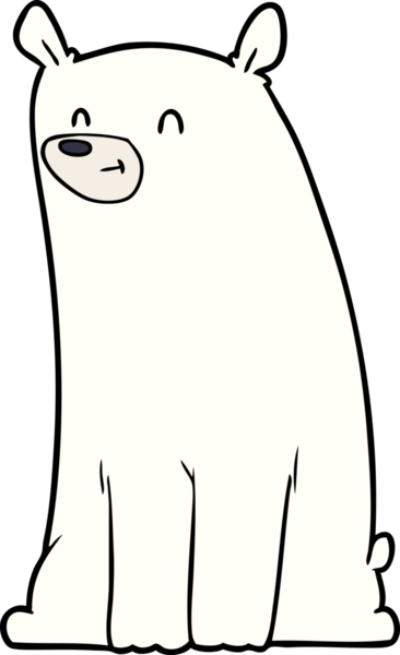 Bir insan tarafından çizilmiş mutlu kutup ayısı karikatürü