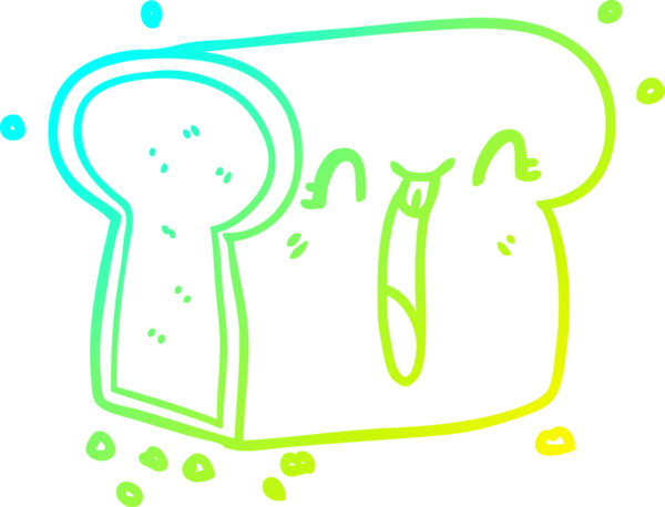 Bir insan tarafından çizilen gülen ekmek somununun soğuk gradyan çizimi