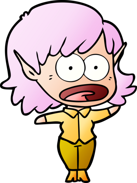 Bir insan tarafından çizilen elf kızı şok etti.