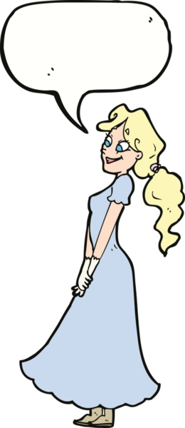 Bir insan tarafından çizilmiş, konuşma balonu olan güzel bir kadın.