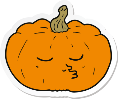 Bir insan tarafından çizilmiş bir balkabağı çıkartması.