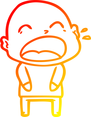 Bir insan tarafından çizilmiş kel adam diye bağıran çizgi film çizimi.