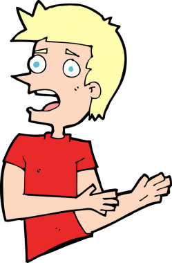 Çizgi film bir insan tarafından çizilmiş stresli adam