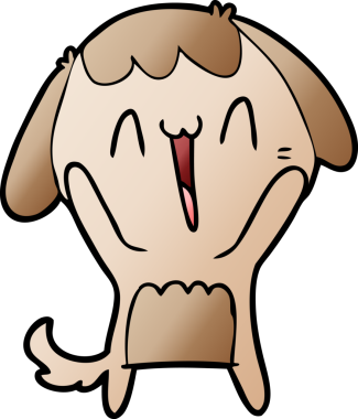 Bir insan tarafından çizilmiş şirin bir çizgi film köpeği.