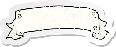 Bir insan tarafından çizilmiş köhne bir parşömen afişinin geriletilmiş çıkartması.